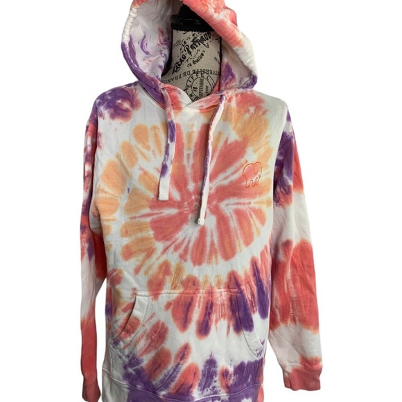 Ivory Ella Hoodie organic cotton tie-dye drawstring Pockets women’s size XS - Picture 12 of 12